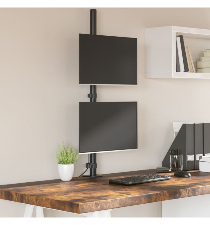 Support de moniteur double noir acier VESA 75/100 mm | Mobilier & Déco
