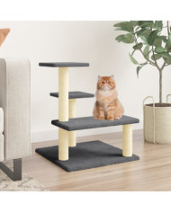 Arbre à chat avec griffoirs en sisal Gris foncé 61 cm | Mobilier & Déco