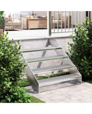 Escalier en caillebotis 90x24x7 cm acier galvanisé | Mobilier & Déco