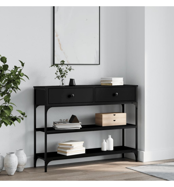 Table console noir 100x25x75 cm bois d'ingénierie | Mobilier & Déco