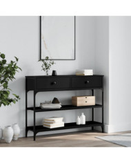 Table console noir 100x25x75 cm bois d'ingénierie | Mobilier & Déco