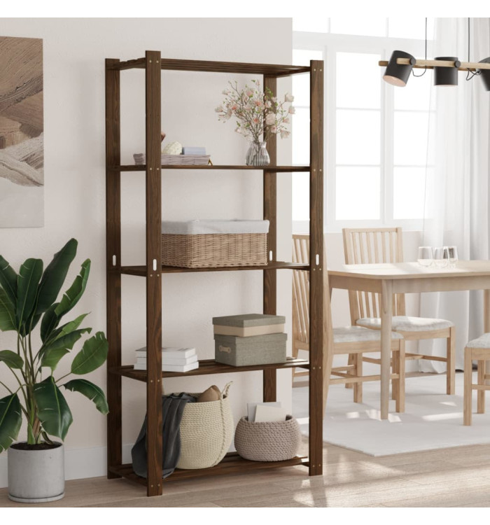 Support de rangement à 5 niveaux marron 80x38x170 cm bois pin | Mobilier & Déco