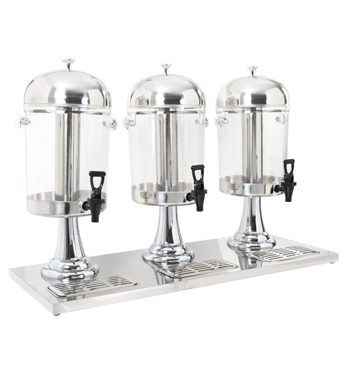 Distributeur de jus en acier inoxydable 3 x 8 L | Mobilier & Déco