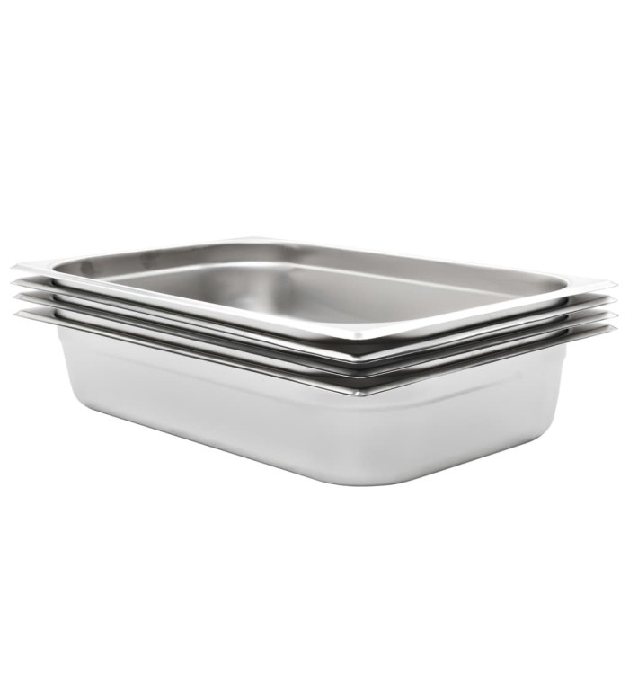 Récipients Gastronorm 4 pcs GN 1/1 100 mm Acier inoxydable | Mobilier & Déco