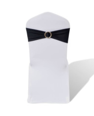 Ruban décoratif élastique avec boucle de chaise 25 pcs Noir | Mobilier & Déco