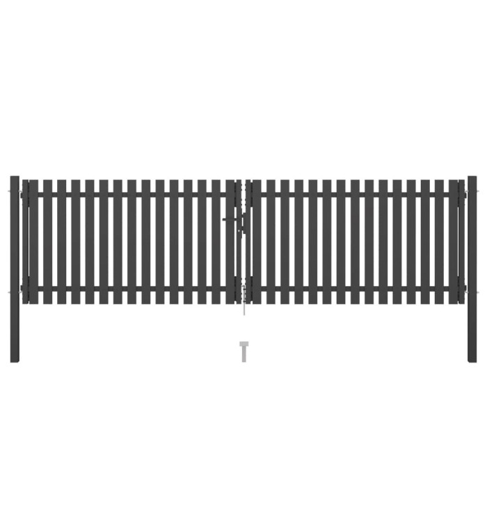 Portail de clôture de jardin Acier 4x1,25 m Anthracite | Mobilier & Déco