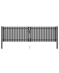 Portail de clôture de jardin Acier 4x1,25 m Anthracite | Mobilier & Déco