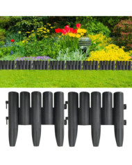 Bordures de pelouse 36 pcs Anthracite 10 m PP | Mobilier & Déco