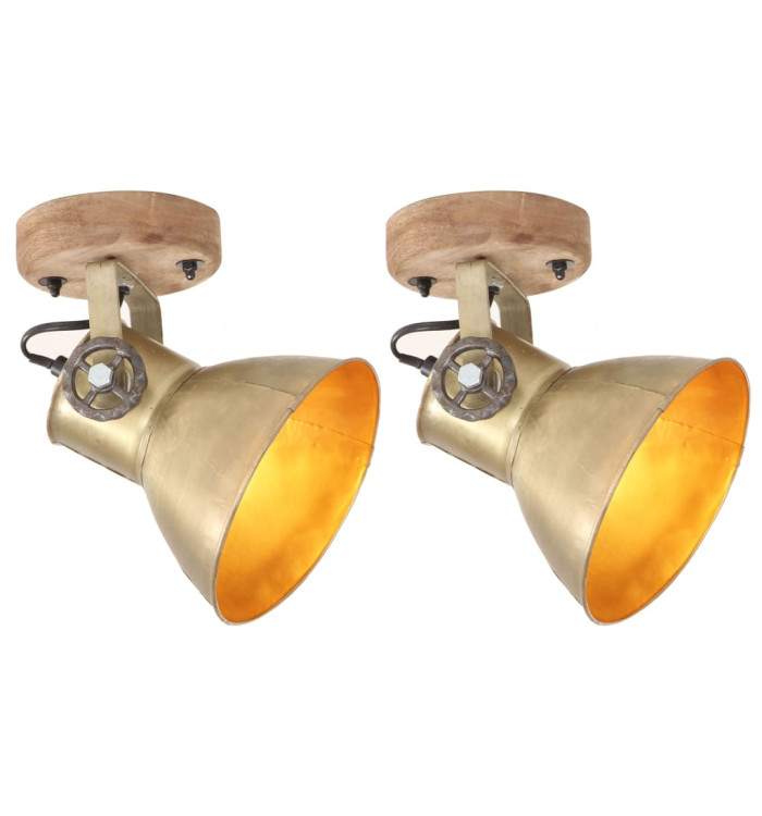 Lampe murale industrielle/de plafond 2 pcs Laiton 20x25 cm E27 | Mobilier & Déco