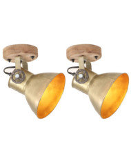 Lampe murale industrielle/de plafond 2 pcs Laiton 20x25 cm E27 | Mobilier & Déco