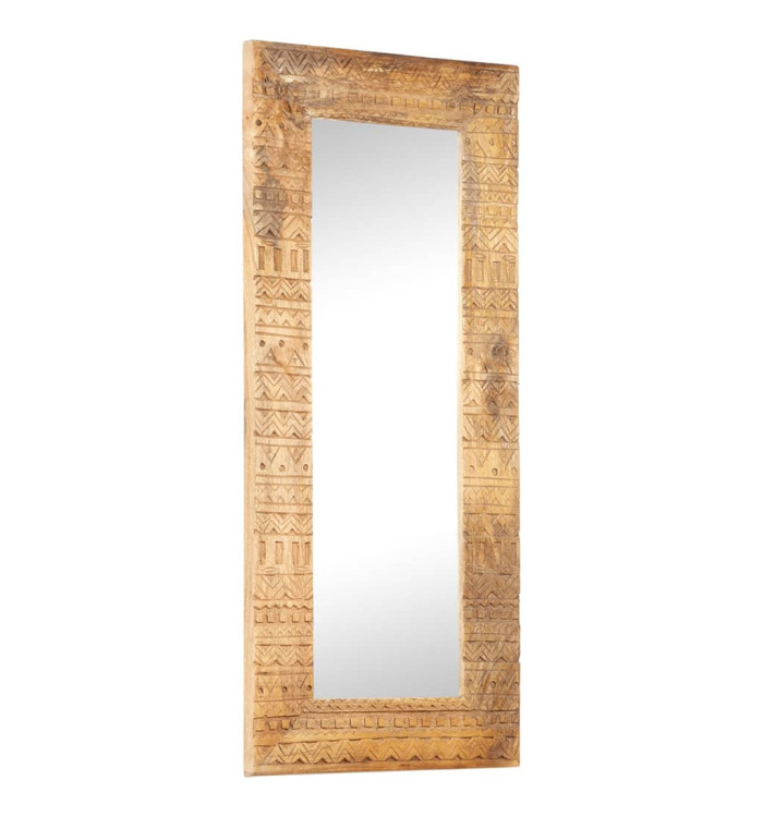 Miroir sculpté à la main 110x50x2,5 cm bois de manguier solide | Mobilier & Déco