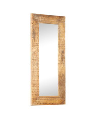 Miroir sculpté à la main 110x50x2,5 cm bois de manguier solide | Mobilier & Déco