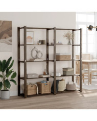 Support de rangement à 5 niveaux noir 170x38x170 cm bois pin | Mobilier & Déco