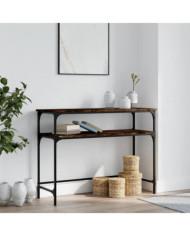 Table console chêne fumé 100x35,5x75 cm bois d'ingénierie | Mobilier & Déco