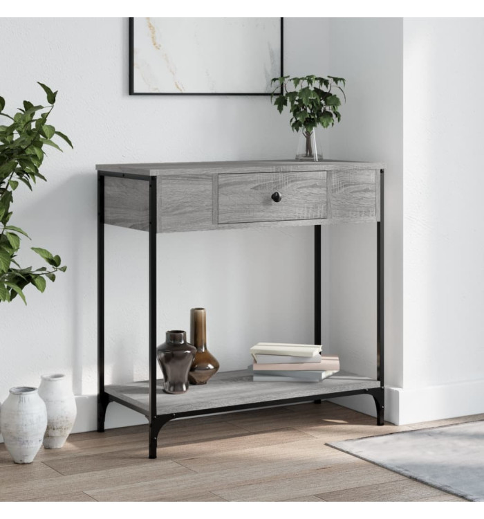 Table console sonoma gris 75x34,5x75 cm bois d'ingénierie | Mobilier & Déco