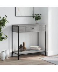 Table console sonoma gris 75x34,5x75 cm bois d'ingénierie | Mobilier & Déco