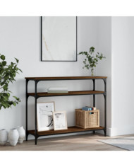 Table console chêne marron 100x29x75 cm bois d'ingénierie | Mobilier & Déco