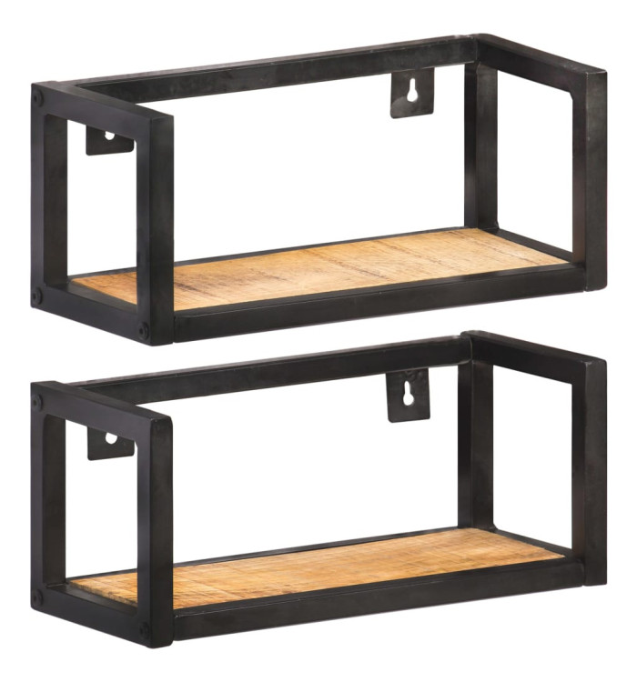 Étagères murales 2 pcs 40 cm Bois de manguier brut | Mobilier & Déco