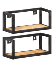 Étagères murales 2 pcs 40 cm Bois de manguier brut | Mobilier & Déco