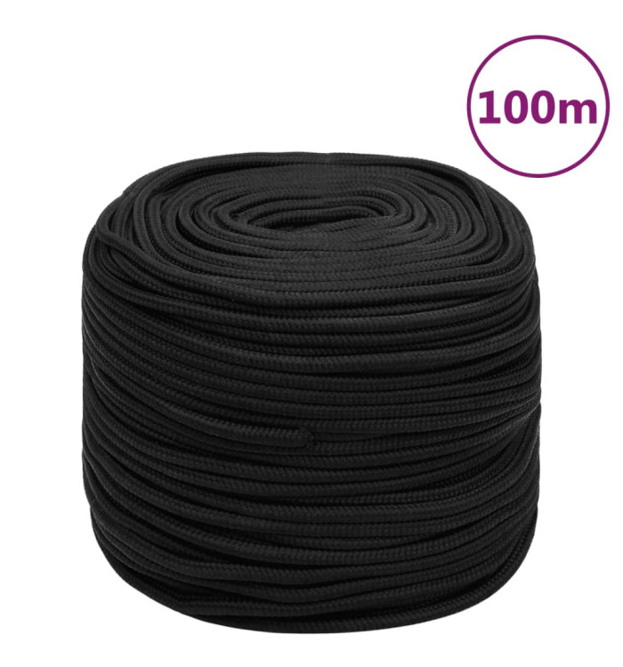 Corde de bateau Noir complet 6 mm 100 m Polypropylène | Mobilier & Déco