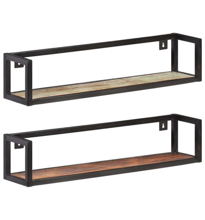 Étagères murales 2 pcs 80 cm Bois de récupération massif | Mobilier & Déco