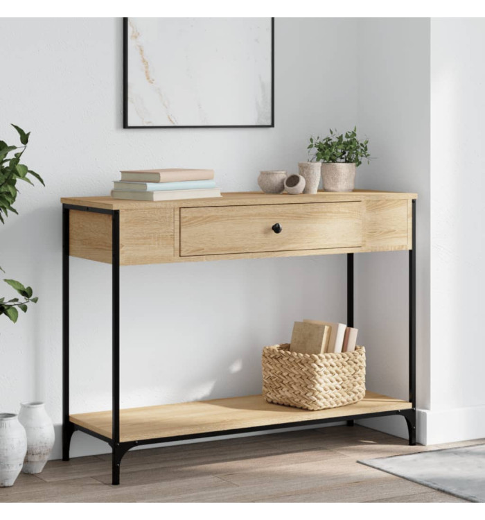 Table console chêne sonoma 100x34,5x75 cm bois d'ingénierie | Mobilier & Déco