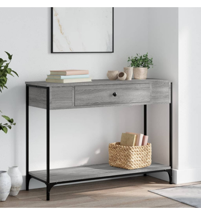 Table console sonoma gris 100x34,5x75 cm bois d'ingénierie | Mobilier & Déco