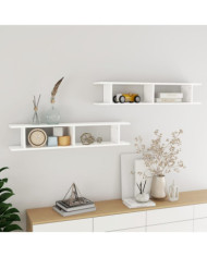 Étagères murales 2 pcs Blanc 105x18x20 cm bois d'ingénierie | Mobilier & Déco