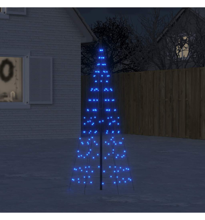 Sapin de Noël à LED sur mât de drapeau 200 LED bleu 180 cm | Mobilier & Déco