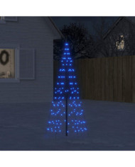 Sapin de Noël à LED sur mât de drapeau 200 LED bleu 180 cm | Mobilier & Déco