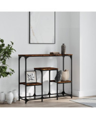 Table console chêne fumé 89,5x28x76 cm bois d'ingénierie | Mobilier & Déco