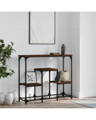 Table console chêne marron 89,5x28x76 cm bois d'ingénierie | Mobilier & Déco