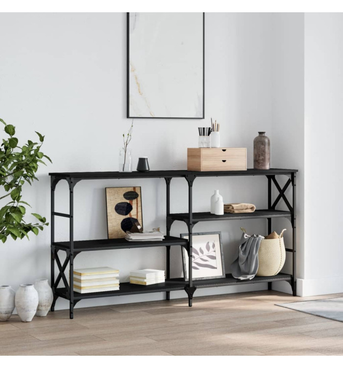 Table console noir 150x29x76,5 cm bois d'ingénierie | Mobilier & Déco