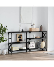 Table console noir 150x29x76,5 cm bois d'ingénierie | Mobilier & Déco