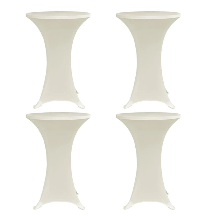 Housses élastiques de table Ø 70 cm Crème 4 pcs | Mobilier & Déco