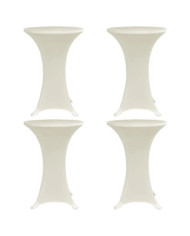 Housses élastiques de table Ø 70 cm Crème 4 pcs | Mobilier & Déco