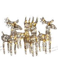 Décorations de Noël 4 pcs rennes 160 LED blanc chaud rotin | Mobilier & Déco