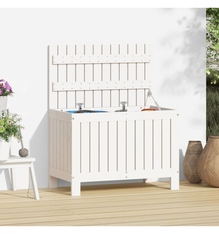 Boîte de rangement de jardin Blanc 76x42,5x54 cm Bois de pin | Mobilier & Déco
