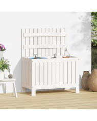 Boîte de rangement de jardin Blanc 76x42,5x54 cm Bois de pin | Mobilier & Déco