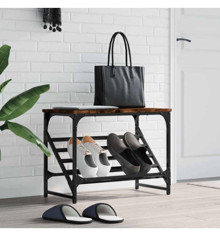 Étagère à chaussures chêne fumé 60x30x45 cm bois d'ingénierie | Mobilier & Déco