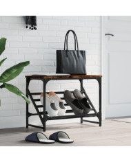 Étagère à chaussures chêne fumé 60x30x45 cm bois d'ingénierie | Mobilier & Déco