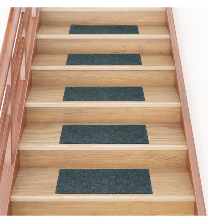 Tapis d'escalier autocollants Rectangulaire 15 pcs 60x25cm Vert | Mobilier & Déco