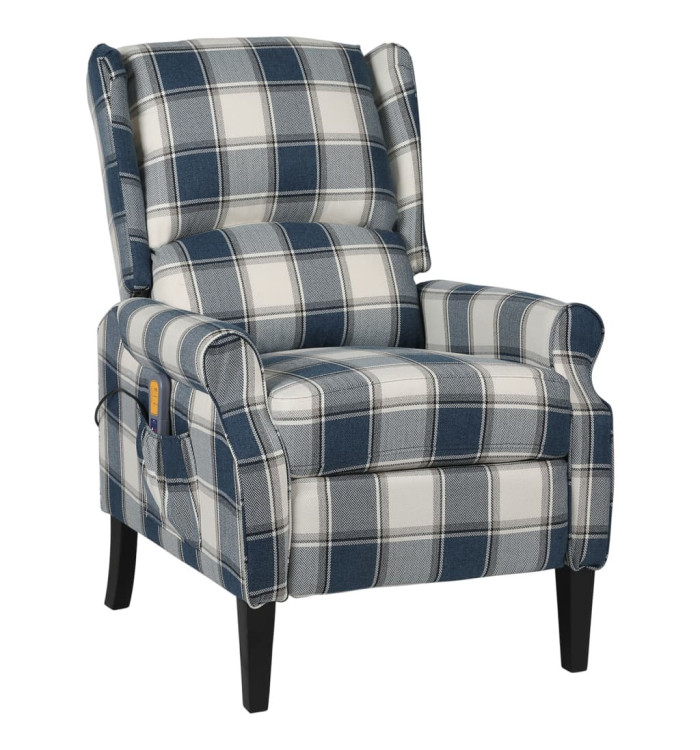 Fauteuil inclinable de massage Bleu Tissu | Mobilier & Déco