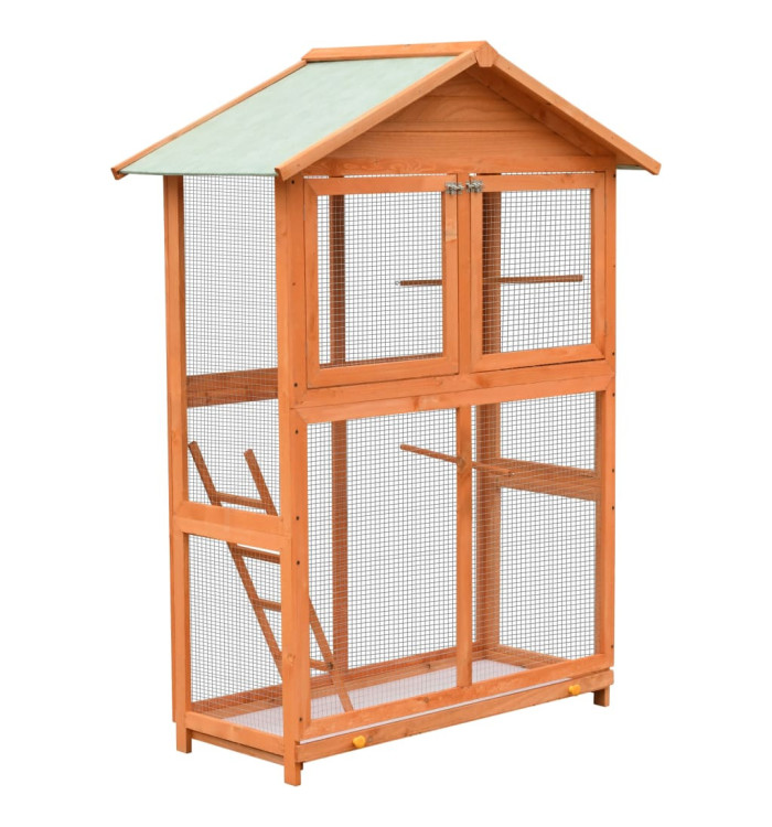 Cage à oiseaux Pin massif et bois de sapin 125,5x59,5x164 cm | Mobilier & Déco