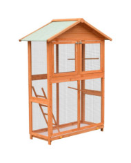 Cage à oiseaux Pin massif et bois de sapin 125,5x59,5x164 cm | Mobilier & Déco