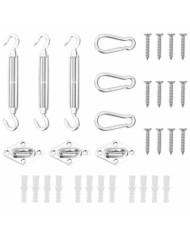 Jeu d'accessoires de voile d'ombrage 9 pcs Acier inoxydable | Mobilier & Déco