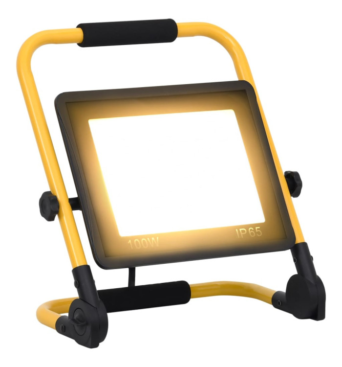 Projecteur à LED avec poignée 100 W Blanc chaud | Mobilier & Déco