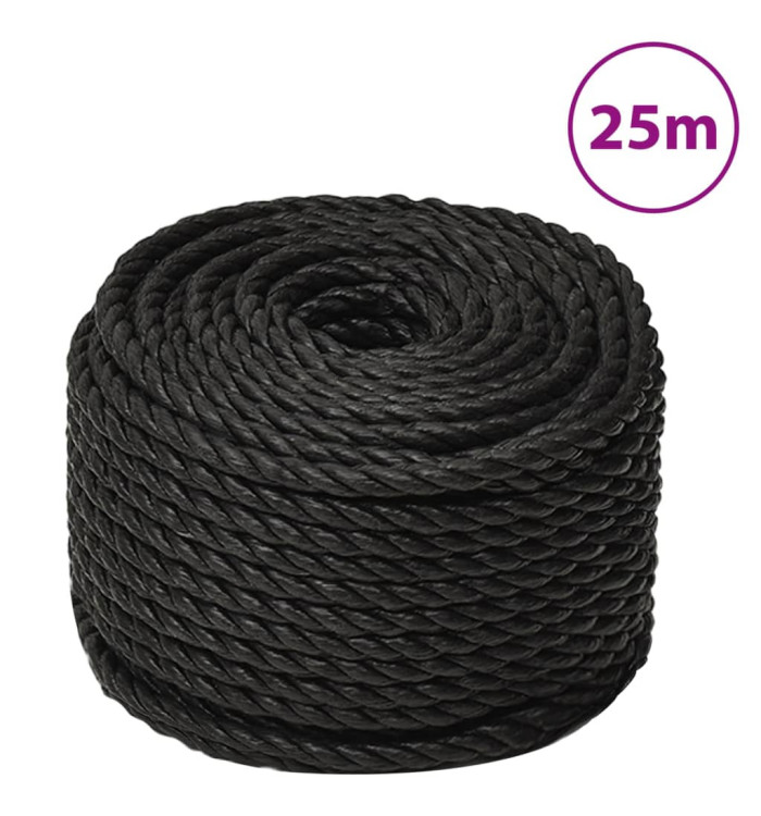 Corde de travail Noir 20 mm 25 m polypropylène | Mobilier & Déco