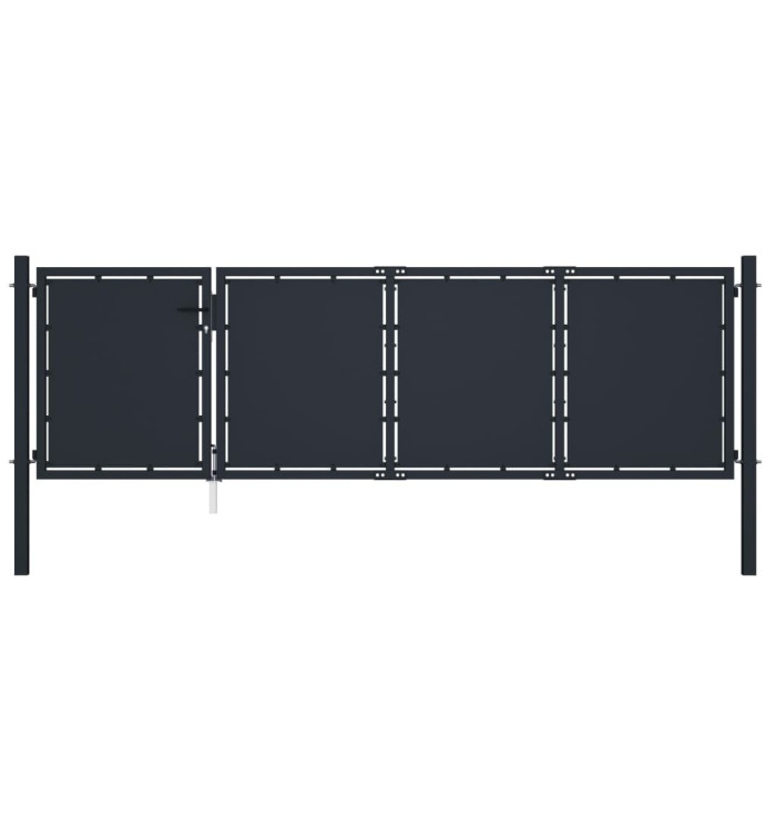 Portail de jardin Acier 350 x 75 cm Anthracite | Mobilier & Déco