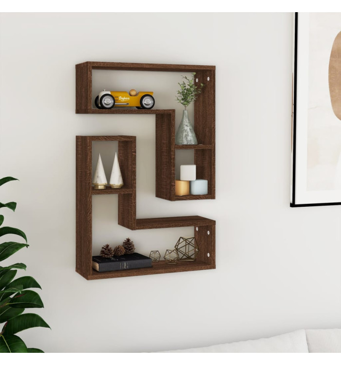 Étagères murales 2 pcs Chêne marron 50x15x50 cm Bois ingénierie | Mobilier & Déco